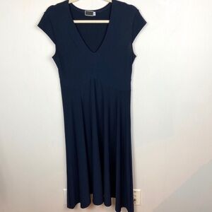 Sympli The Best Navy Blue Short Sleeve Dress Size 6 Stretch Canada V-Neck Jersey